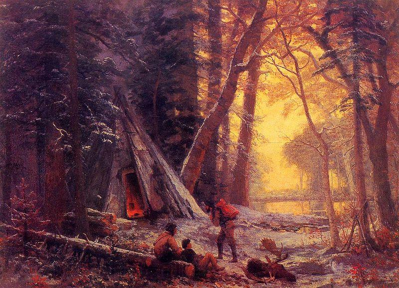 Albert Bierstadt Moose Hunters' Camp, Nova Scotia